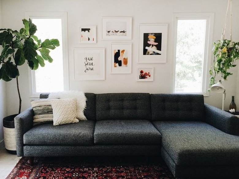 living room with gallery wall for Apartment decorating ideas