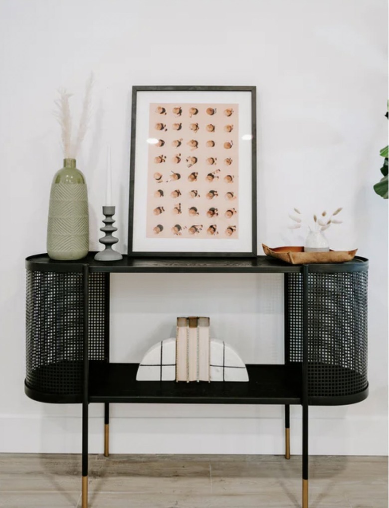 black and gold console table