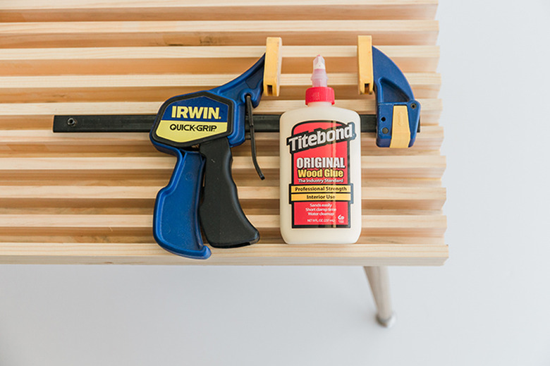 Glue the slats down.