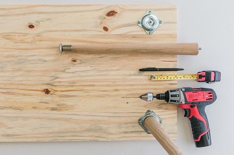 Measure and attach your coffee table legs.