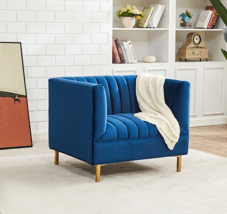 Safavieh Couture Doris Channel Tufted Velvet Club Chair