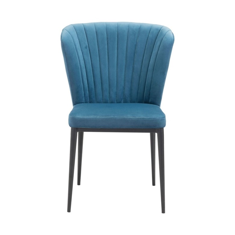 Zuo Tolivere Blue Velvet Dining Chairs