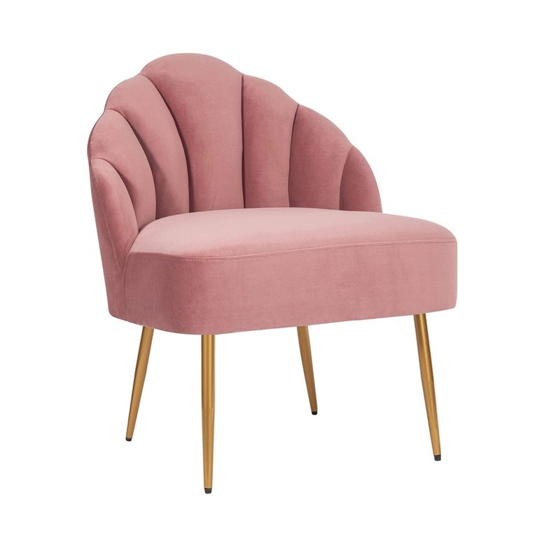 Rivet Sheena Glam Tufted Velvet Shell Chair