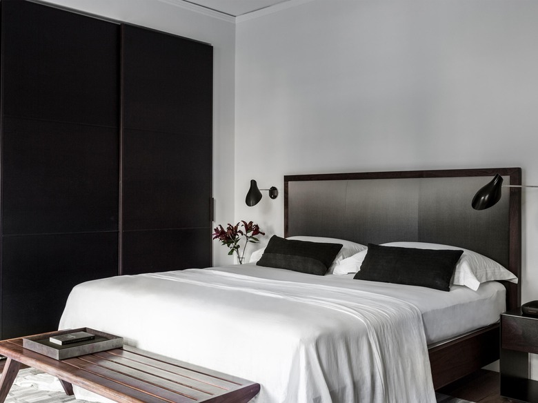 black and white bedroom