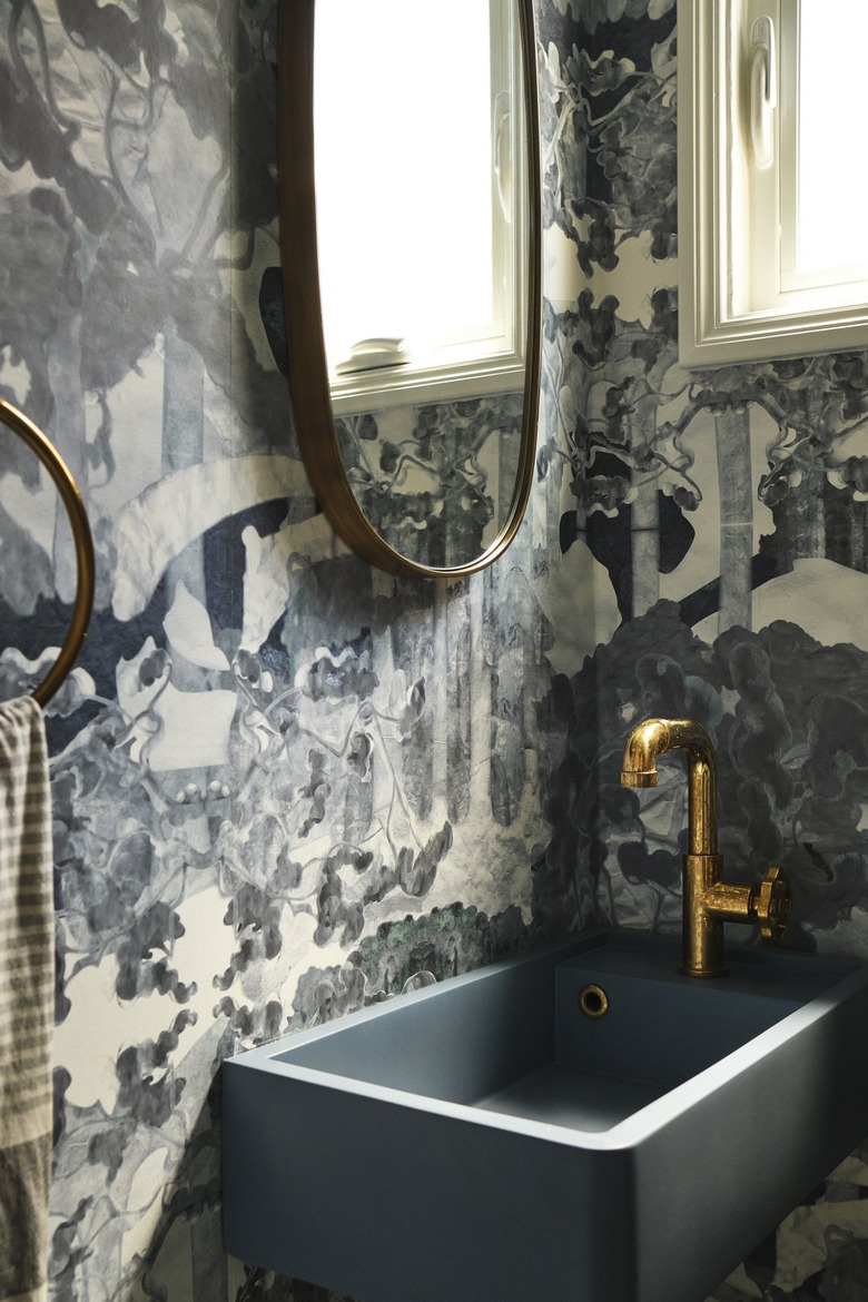 brass accented arts and crafts room