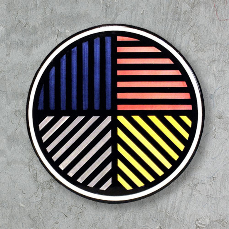 cheese platter with stripes in various colors