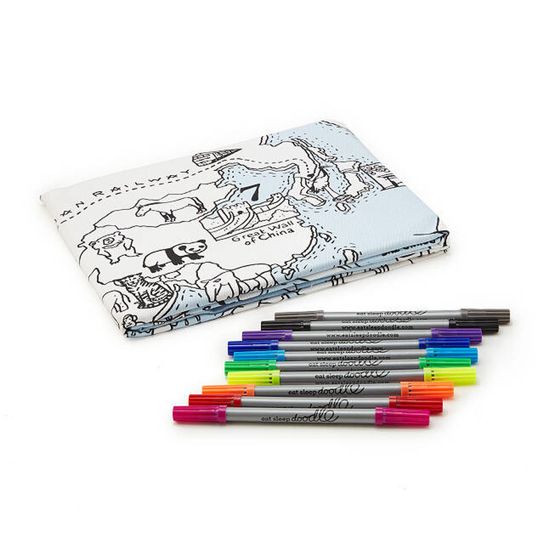 world map coloring tablecloth