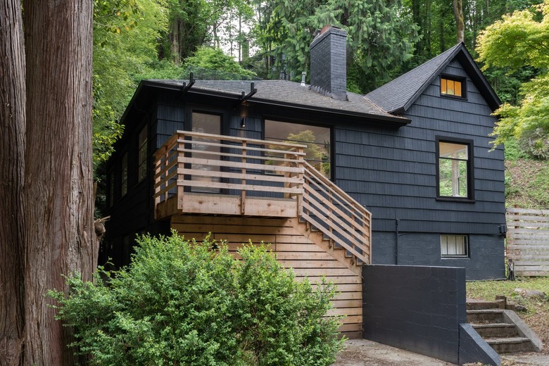 exterior of a dark seattle home