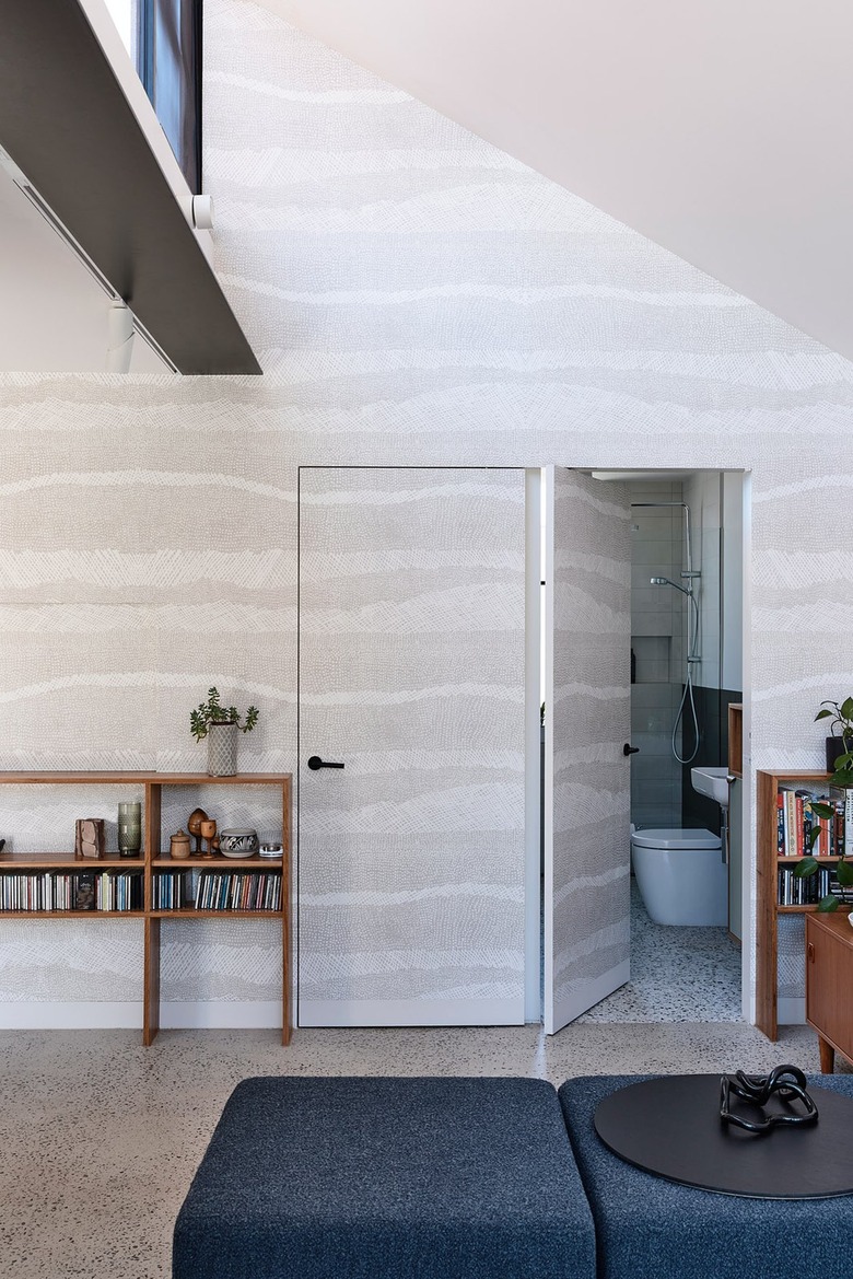 accent wall with door open