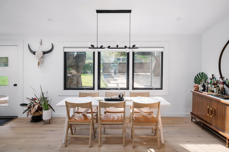 dining room with natural elements