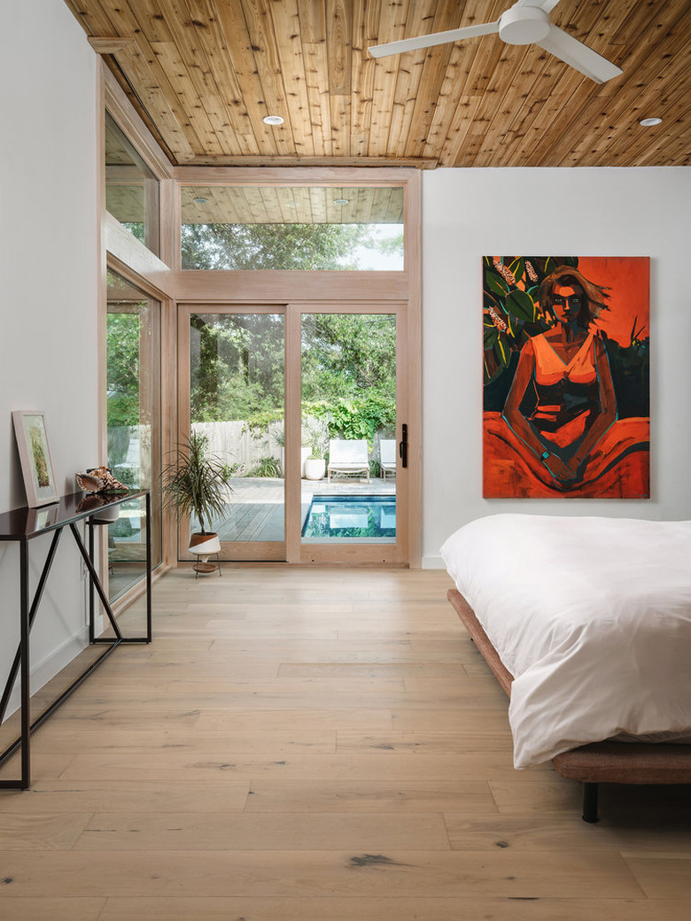 bedroom with glass doors