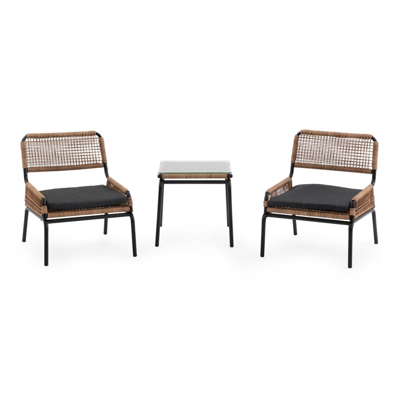 Coral Coast Olivia Wicker 3 Piece Outdoor Chat Set