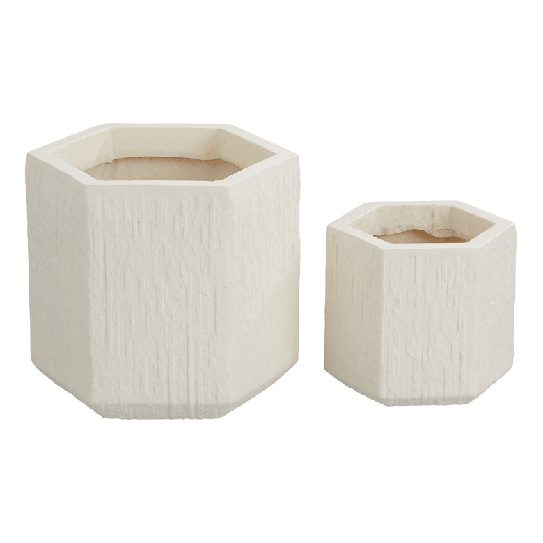 Mainstays Hexagon Textured Clay Planter