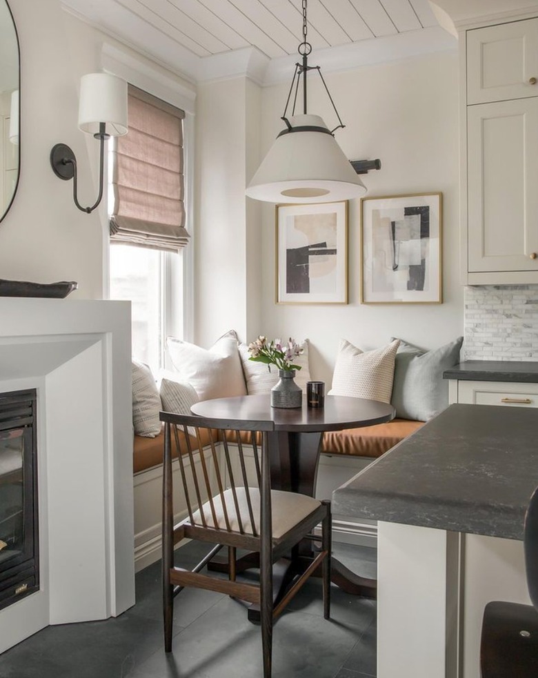 Modern kitchen with banquette dining nook