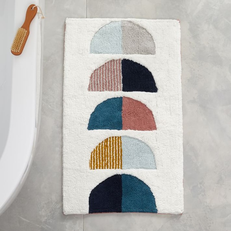 West Elm half moon motif bath mat