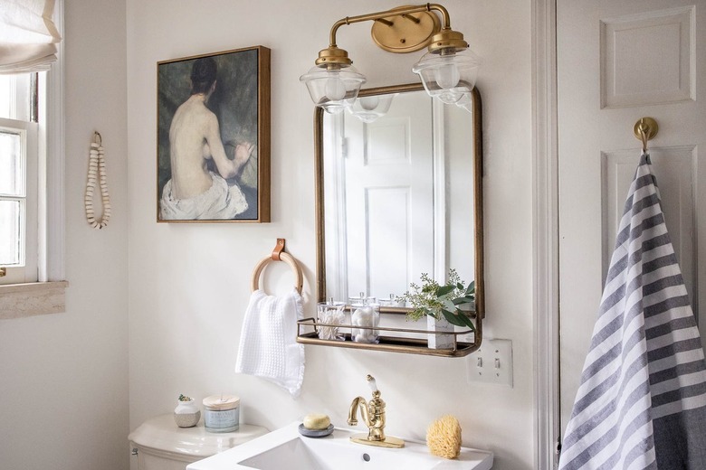 bathroom mirror lighting ideas with overhead lighting