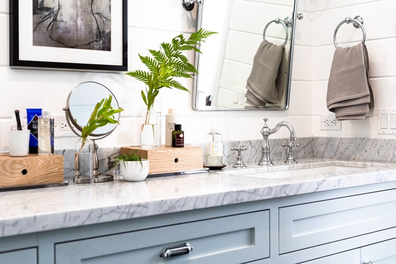 blue bathroom vanity