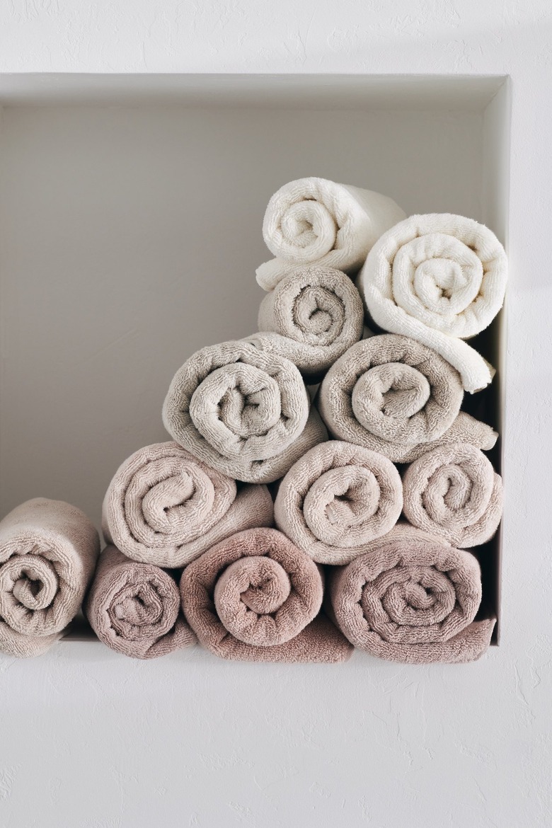 pastel pink and neutral towels