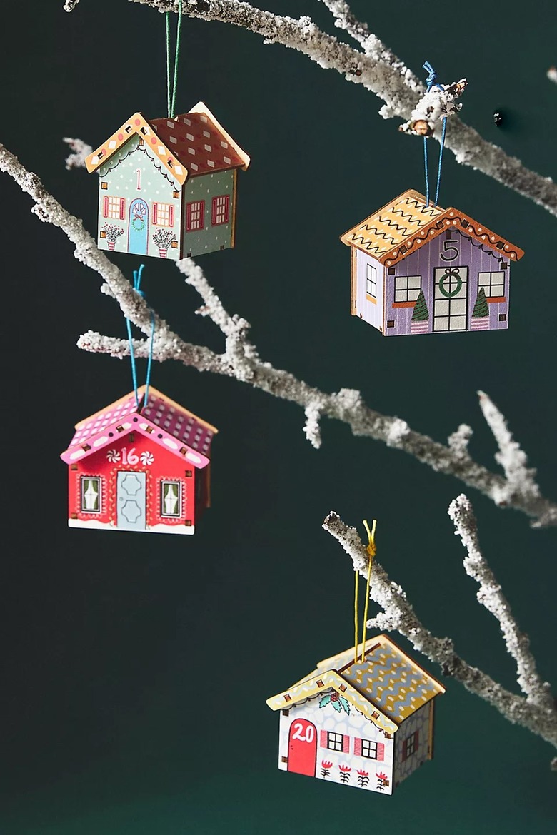 Anthropologie Village Advent Calendar Ornaments