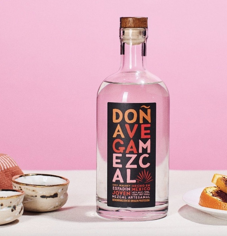 Mezcal with pink background