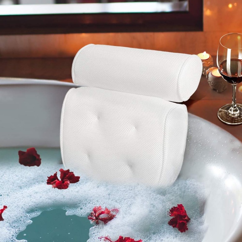 white bath pillow
