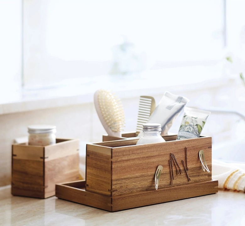 Threshold Modular Vanity Organizer With Magnetic Strip Wood