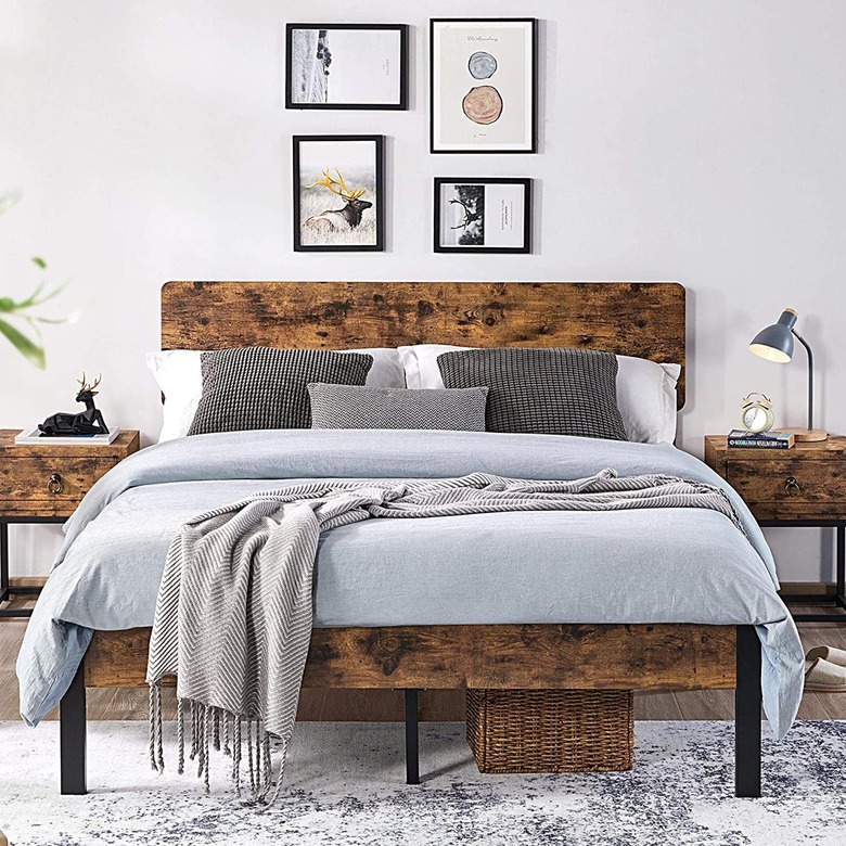 rustic wood bed frame