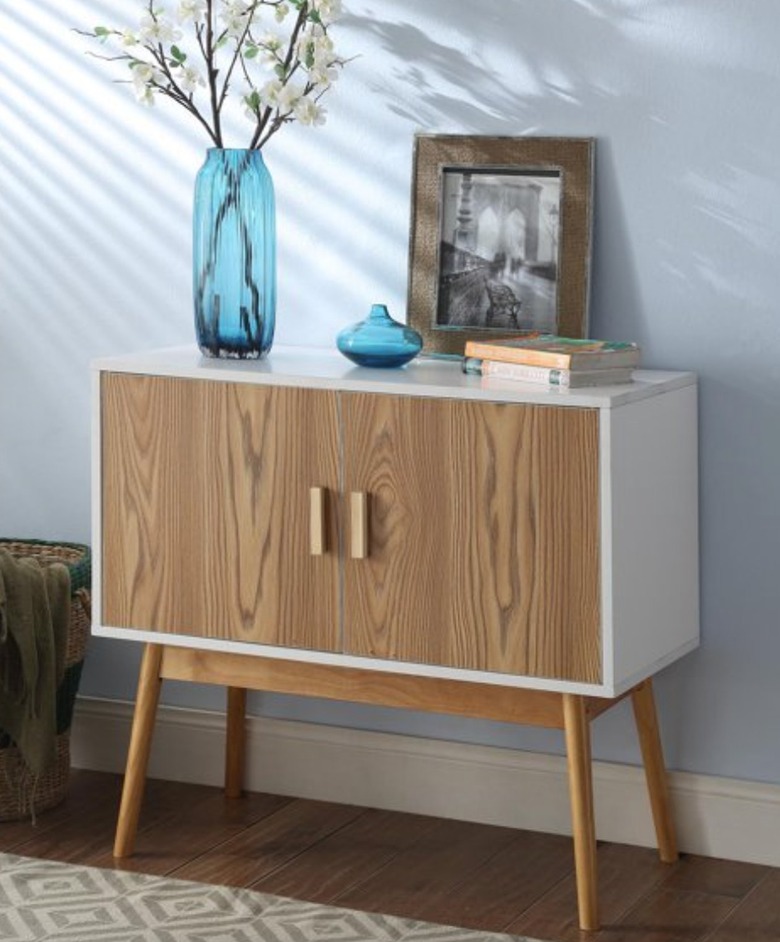 Light-wood and white small cabinet