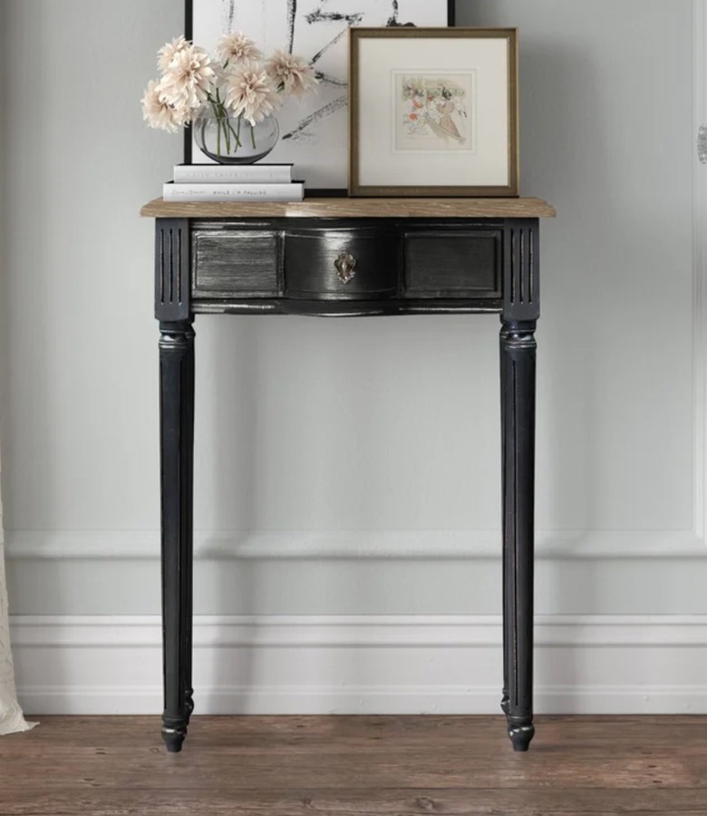 Small dark-wood console table