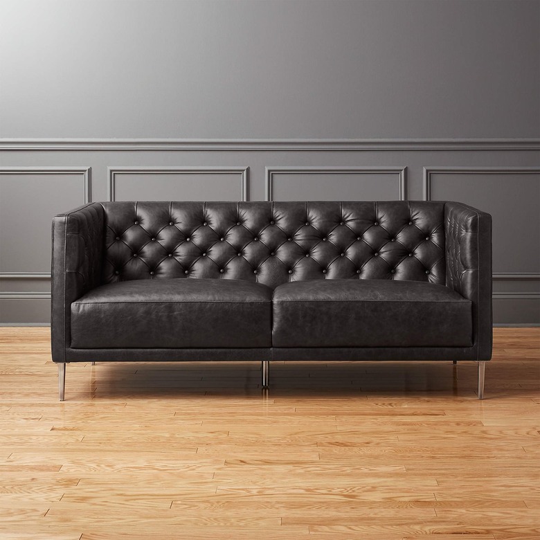 modern black chesterfield