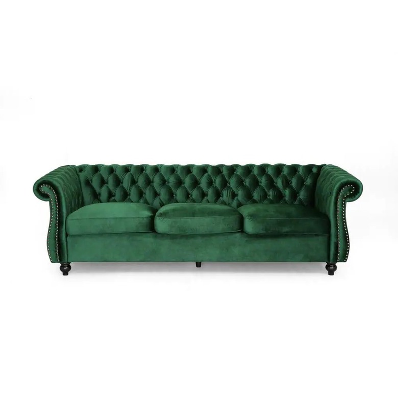 green velvet chesterfield