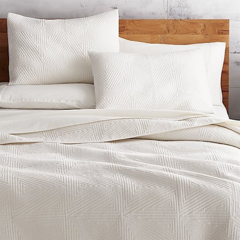 CB2 Triangle Ivory Coverlet Full/Queen