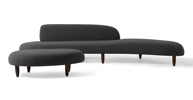 Kardiel Kidney Bean Fabric Sofa and Ottoman