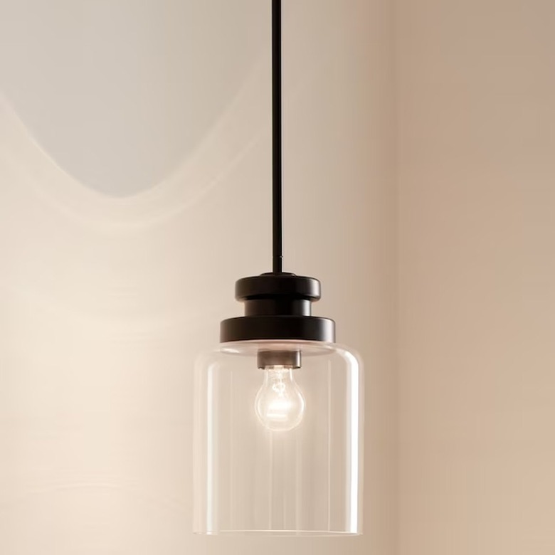 Kichler Annabeth Black Traditional Clear Glass Cone Mini Pendant Light