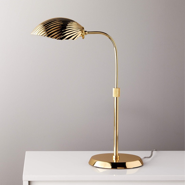 CB2 Crinkle Polished Brass Lamp