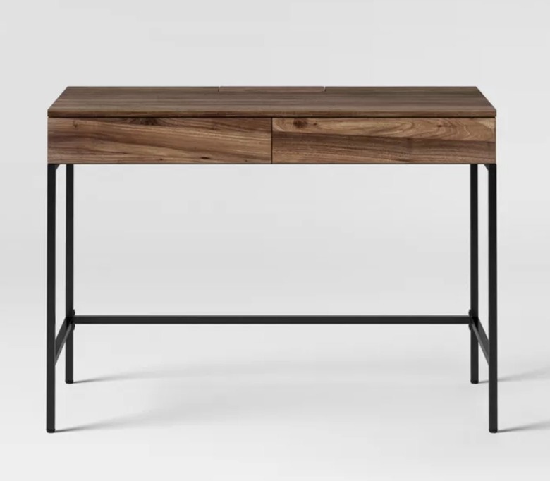 Wood Writing Desk with Drawers