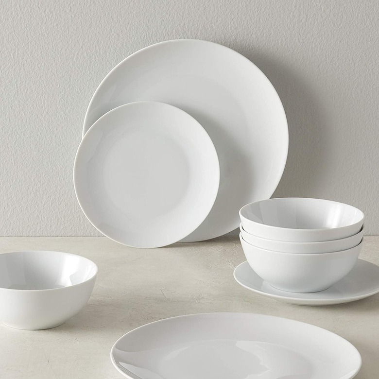 white plates