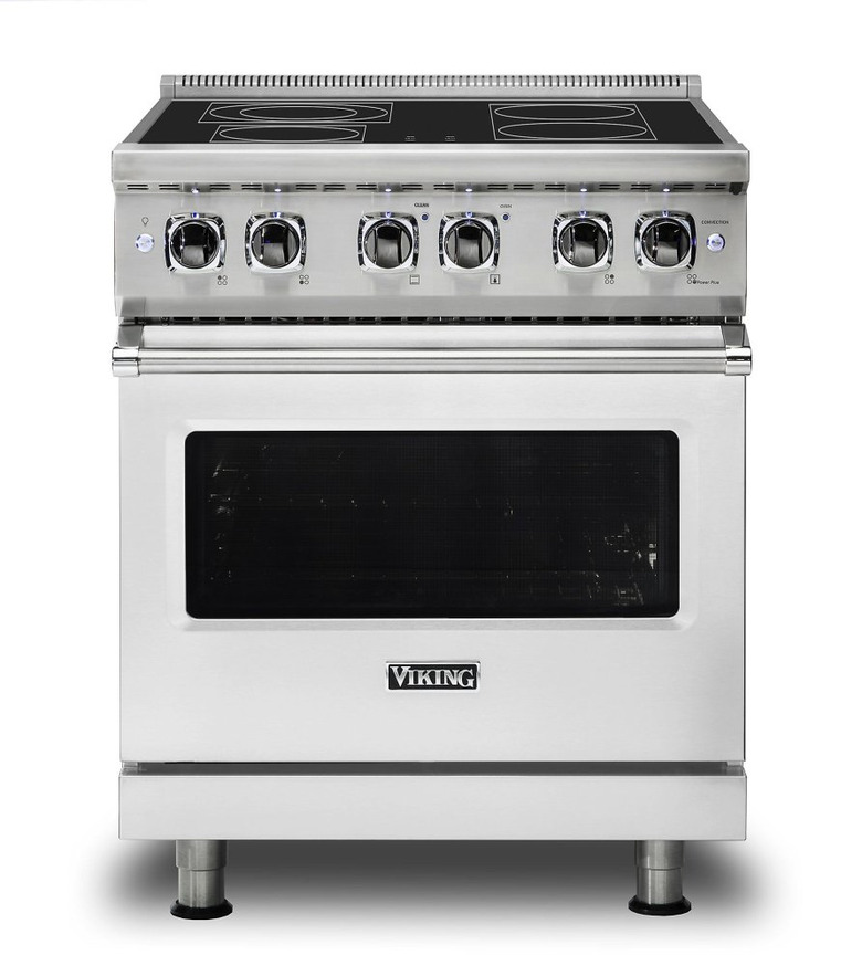Viking flat top electric stove in stainless steel