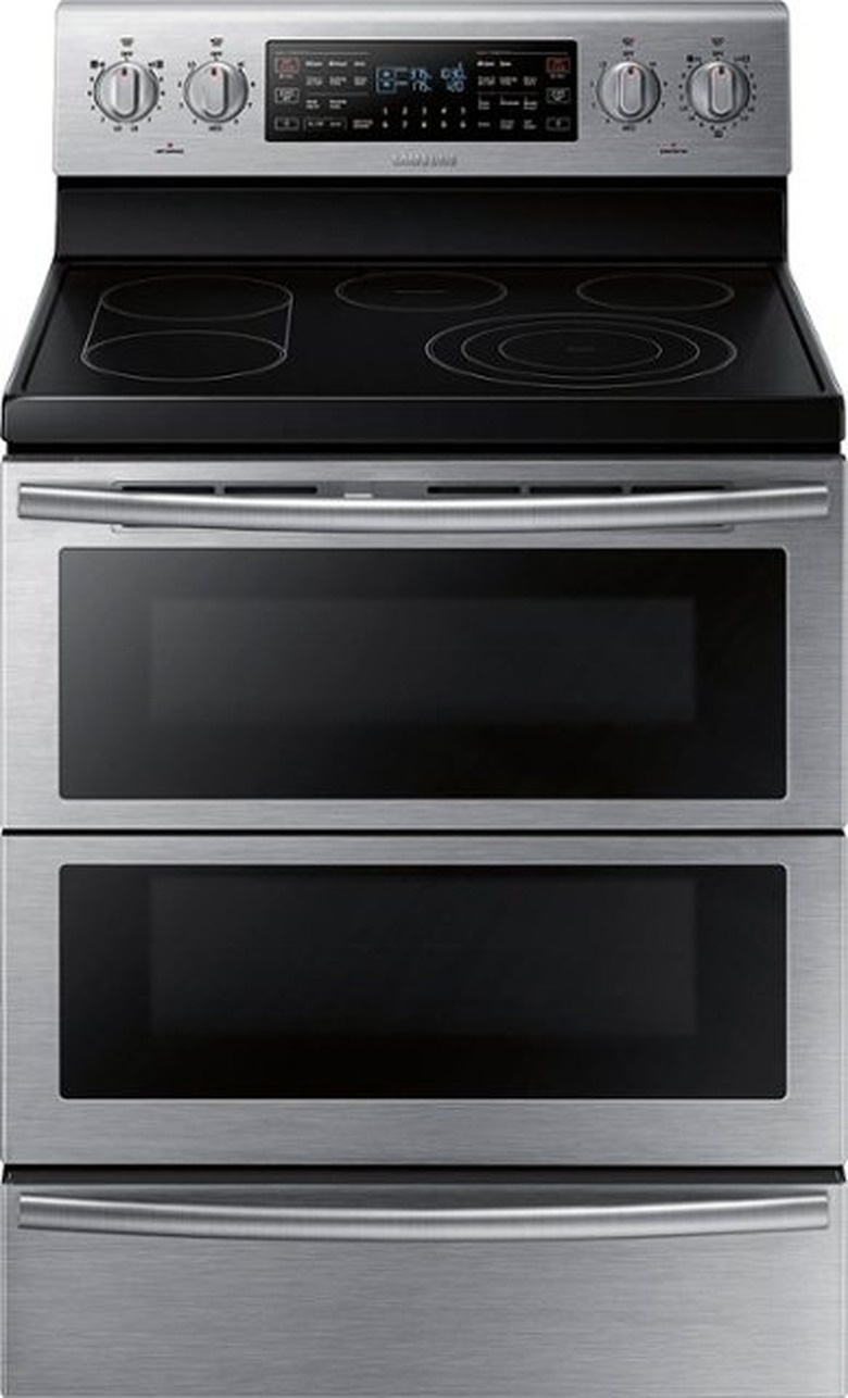 stainless steel flat top electric stove with two ovens