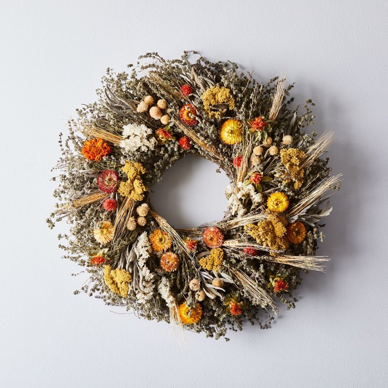 mixed marigold wreath