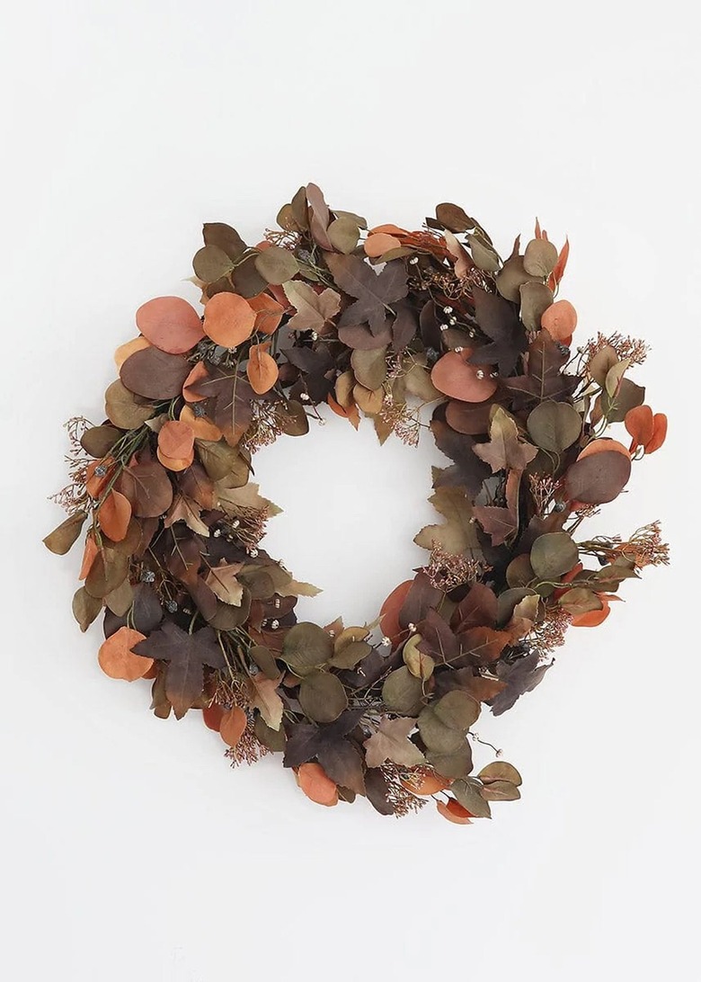 fall wreath with leaves