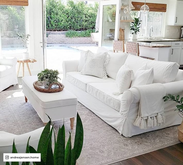 White couch in living room