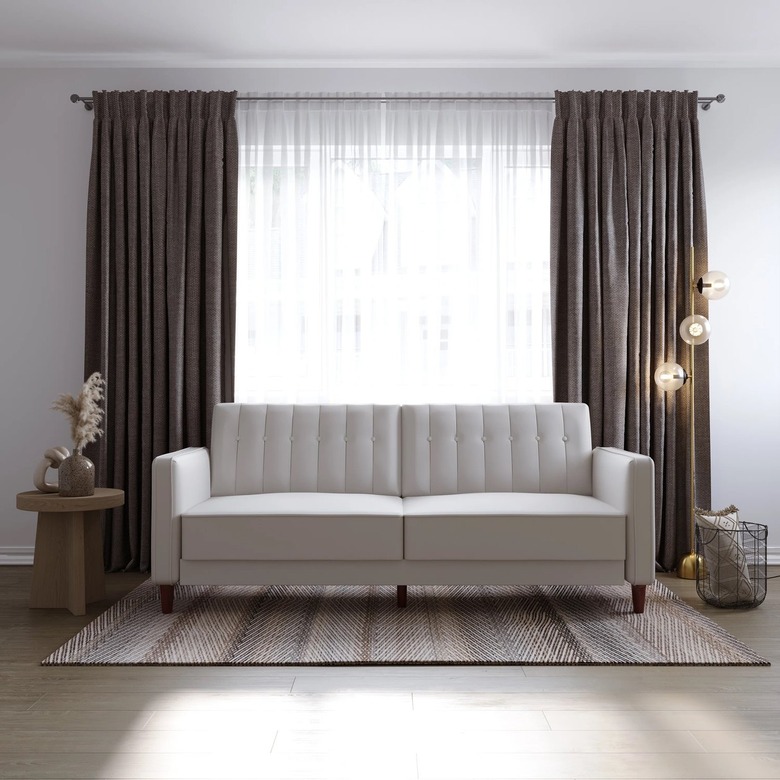 faux leather white sleeper sofa