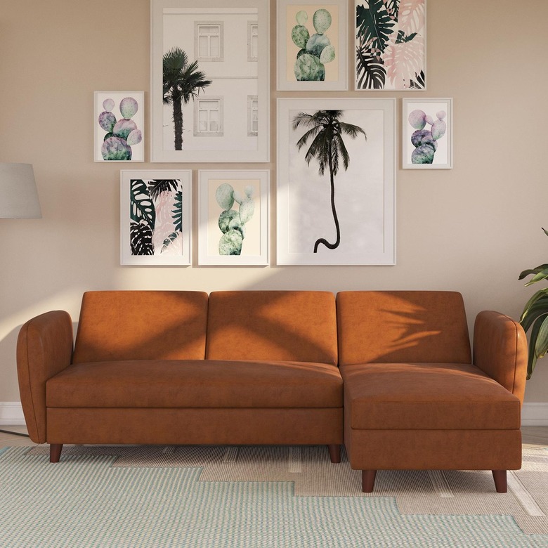 walmart camel faux leather sectional