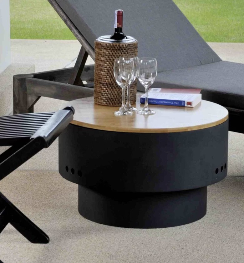 Lunar Steel Wood Burning Fire Pit Table