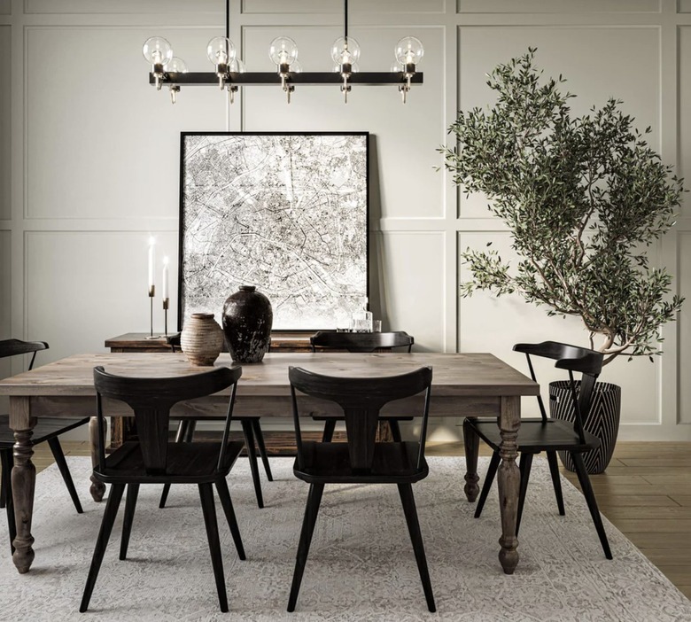 dining room with chandelier