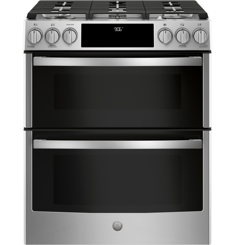 best gas stove GE Profile™ 30 Smart Slide-In Front-Control Gas Double Oven Convection Range