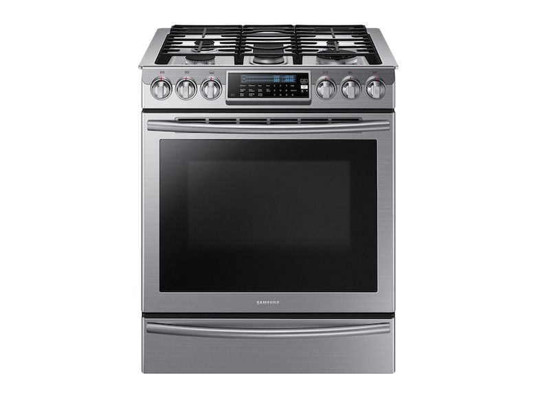 best gas stove Samsung 5.8 cu. ft. Slide-In Gas Range with True Convection in Stainless Steel