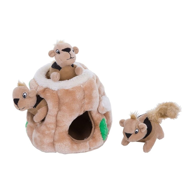 Outward Hound Hide-A-Squirrel Squeaky Puzzle Plush Dog Toy