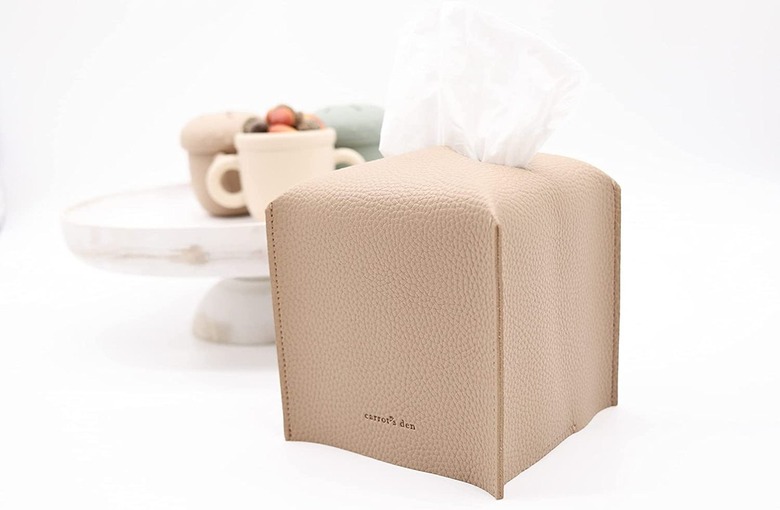 leather tissue box